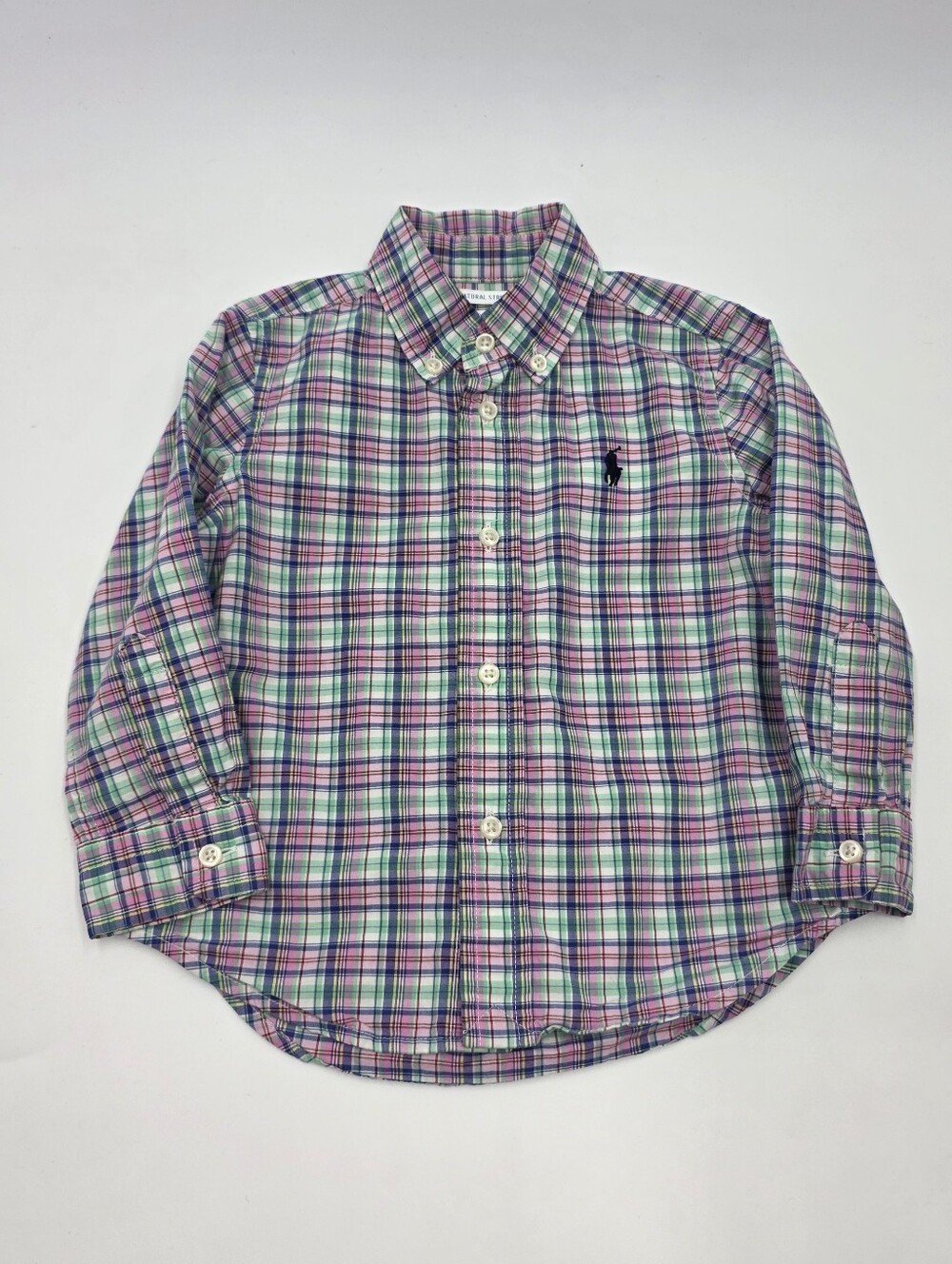 Ralph Lauren baby boy pink plaid button down size 18 months